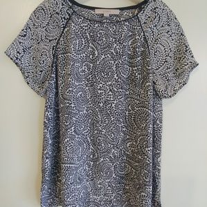 Loft black & white blouse